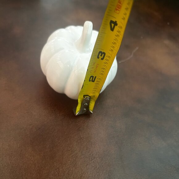 Thanksgiving Centerpiece Set Of 7 White Mini Ceramic Pumpkins - Picture 8 of 15